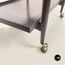 Load image into Gallery viewer, Wooden cart with sliding shelves, 1960s