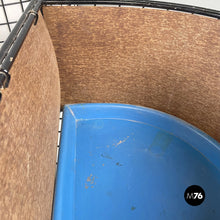 Load image into Gallery viewer, Planters in black metal, white wood and blue plastic, 1980s