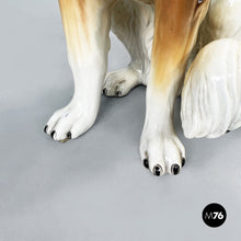 Load image into Gallery viewer, Sculpture of a sitting rough collie dog in ceramic, 1970s