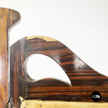 Load image into Gallery viewer, Three-door screen hand painted on fabric and wood, early 1900s