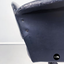 Load image into Gallery viewer, Armchair in black leather, 1970s