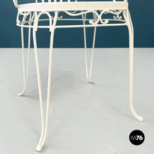 Load image into Gallery viewer, White iron garden chairs with curls, 1960s