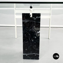 画像をギャラリービューアに読み込む, Square coffee table in glass, iron and marquinia marble, 1980s