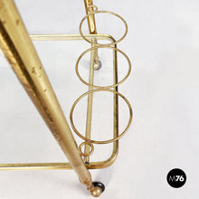 Charger l'image dans la galerie, Cart in brass and glass, 1950s