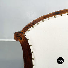 Load image into Gallery viewer, Wooden sofa with white fabric, 1940s