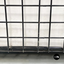 Load image into Gallery viewer, Planters in black metal, white wood and blue plastic, 1980s