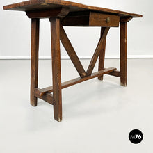 Load image into Gallery viewer, Wooden table fratino with a drawer, 1900s