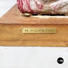 Load image into Gallery viewer, Statue of cat in terracotta by M. Moretto, 1980s