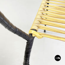 Load image into Gallery viewer, Outdoor chair in yellow scooby and black metal, 1960s