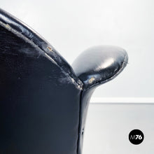 Load image into Gallery viewer, Armchair in black leather, 1970s