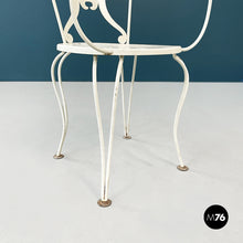 画像をギャラリービューアに読み込む, Garden chairs in white wrought iron, 1960s