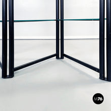 将图片加载到图库查看器,Black metal and glass bookcase, 1990s