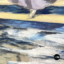 Load image into Gallery viewer, Three-door screen hand painted on fabric and wood, early 1900s