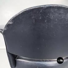 Load image into Gallery viewer, Armchair in black leather, 1970s