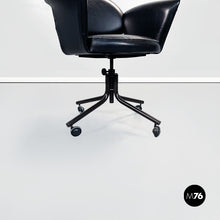 Load image into Gallery viewer, Armchair in black leather, 1970s