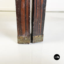 Load image into Gallery viewer, Three-door screen hand painted on fabric and wood, early 1900s