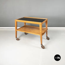 Load image into Gallery viewer, Wooden cart with two shelfs, 1960s