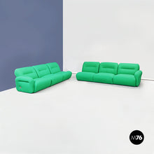 画像をギャラリービューアに読み込む, Modular sofa in green fabric, 1970s
