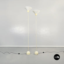 画像をギャラリービューアに読み込む, Floor lamp in white fabric and metal, 1980s