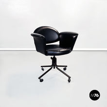 Load image into Gallery viewer, Armchair in black leather, 1970s