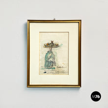 Load image into Gallery viewer, Pastel and watercolor painting of a person, 1954