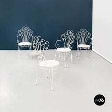 Load image into Gallery viewer, White iron garden chairs with curls, 1960s