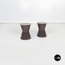 画像をギャラリービューアに読み込む, Ethnic table and stools in brown metal, 1990s