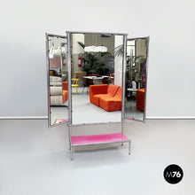 Load image into Gallery viewer, Metal floor mirror with 3 doors, 1980s