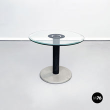 画像をギャラリービューアに読み込む, Coffee table in glass, metal and stone, 1980s
