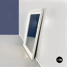 画像をギャラリービューアに読み込む, Large rectangular mirror with white wooden frame, 1990s