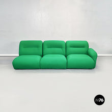 画像をギャラリービューアに読み込む, Modular sofa in green fabric, 1970s