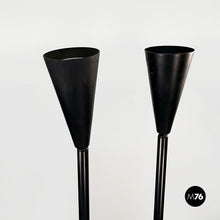 画像をギャラリービューアに読み込む, Floor lamp whit two light adjustable in black metal, 1990s