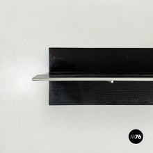 Load image into Gallery viewer, Shelf in black wood and steel, 1980s