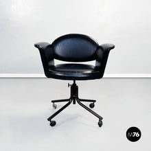 Load image into Gallery viewer, Armchair in black leather, 1970s