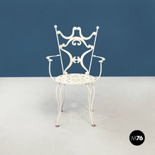 画像をギャラリービューアに読み込む, Garden chairs in white wrought iron, 1960s