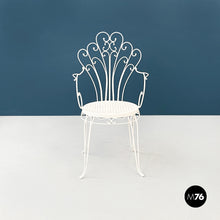 Load image into Gallery viewer, White iron garden chairs with curls, 1960s