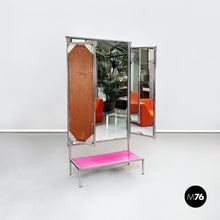 Load image into Gallery viewer, Metal floor mirror with 3 doors, 1980s