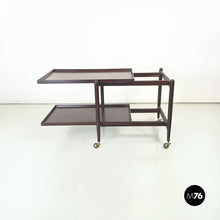 Load image into Gallery viewer, Wooden cart with sliding shelves, 1960s