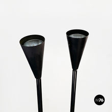 画像をギャラリービューアに読み込む, Floor lamp whit two light adjustable in black metal, 1990s