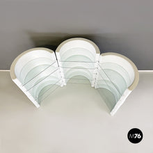Load image into Gallery viewer, Modular bookcase in white fiberglass and glass by Astrarte, 1970s