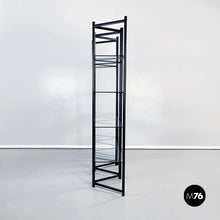 将图片加载到图库查看器,Black metal and glass bookcase, 1990s