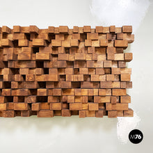 画像をギャラリービューアに読み込む, Geometric decorative panel in solid wood, 1980s