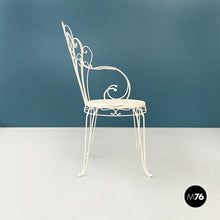 Load image into Gallery viewer, White iron garden chairs with curls, 1960s