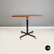 Load image into Gallery viewer, Table with adjustable wooden top withe metal and brass, 1950s