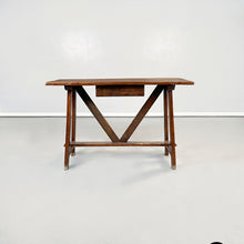 Load image into Gallery viewer, Wooden table fratino with a drawer, 1900s