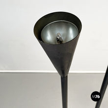 画像をギャラリービューアに読み込む, Floor lamp whit two light adjustable in black metal, 1990s