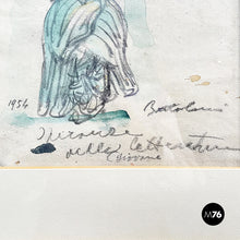 Load image into Gallery viewer, Pastel and watercolor painting of a person, 1954