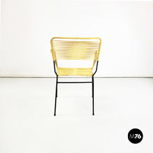 Load image into Gallery viewer, Outdoor chair in yellow scooby and black metal, 1960s