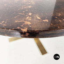 画像をギャラリービューアに読み込む, Coffee table in wood, parchment and brass by Aldo Tura, 1960s
