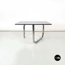 画像をギャラリービューアに読み込む, Coffee table with smoked glass and chromed steel, 1970s